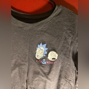 Rick and Morty Graphic T-Shirt Gray Medium Cotton Blend Short Sleeve